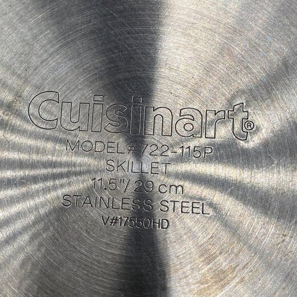 Cuisinart #722-115P 11.5" Stainless Steel Skillet - NO LID - Picture 3 of 6
